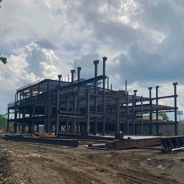 North elevation structural steel for approximately 50% of the building. North elevation structural steel for approximately 50% of the building.